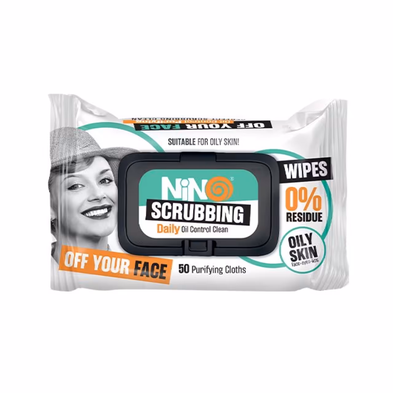 دستمال مرطوب نینو مدل SCRUBBING بسته 50 عددی