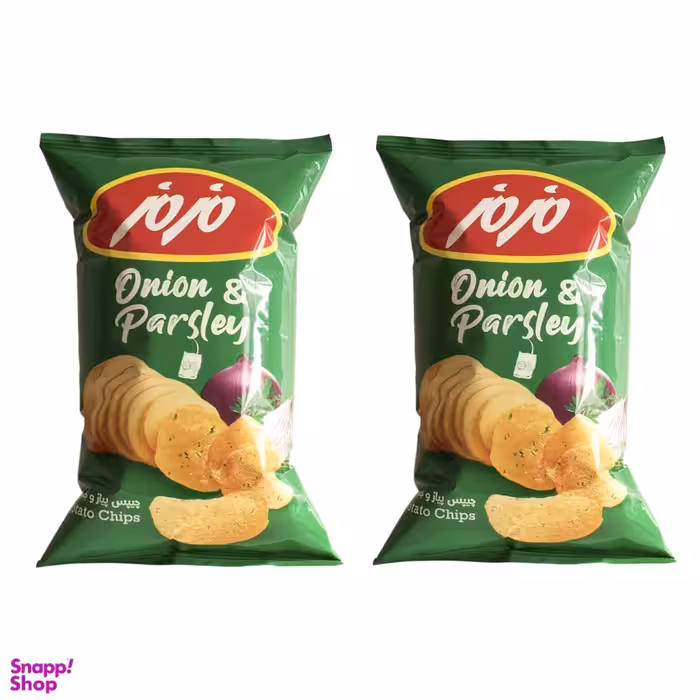 چیپس پیاز و جعفری مزمز وزن ۶5 گرم بسته 2 عددی
