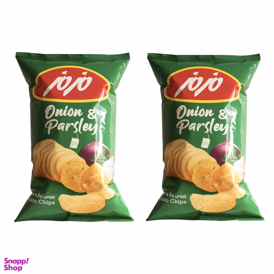 چیپس پیاز و جعفری مزمز وزن ۶5 گرم بسته 2 عددی