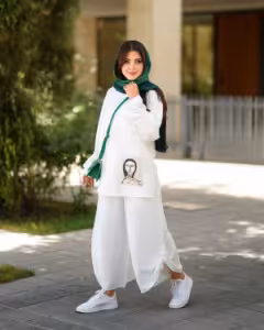 مانتو شلوار زنانه ابروبادی مدل دو تیکه رخ