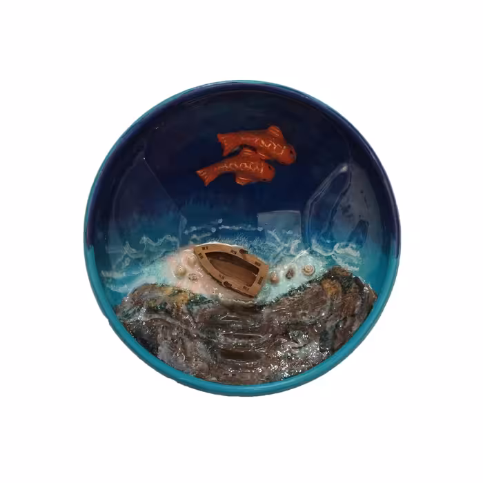 حوض ماهی سفالی مدل دریای بیکران 