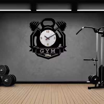 ساعت دیواری آذرلاکچری طرح باشگاه بدنسازی کد gym01