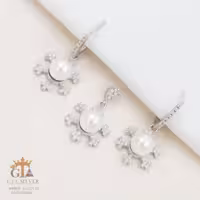 نیم ست نقره زنانه با مروارید طبیعی و اصل کد 166450