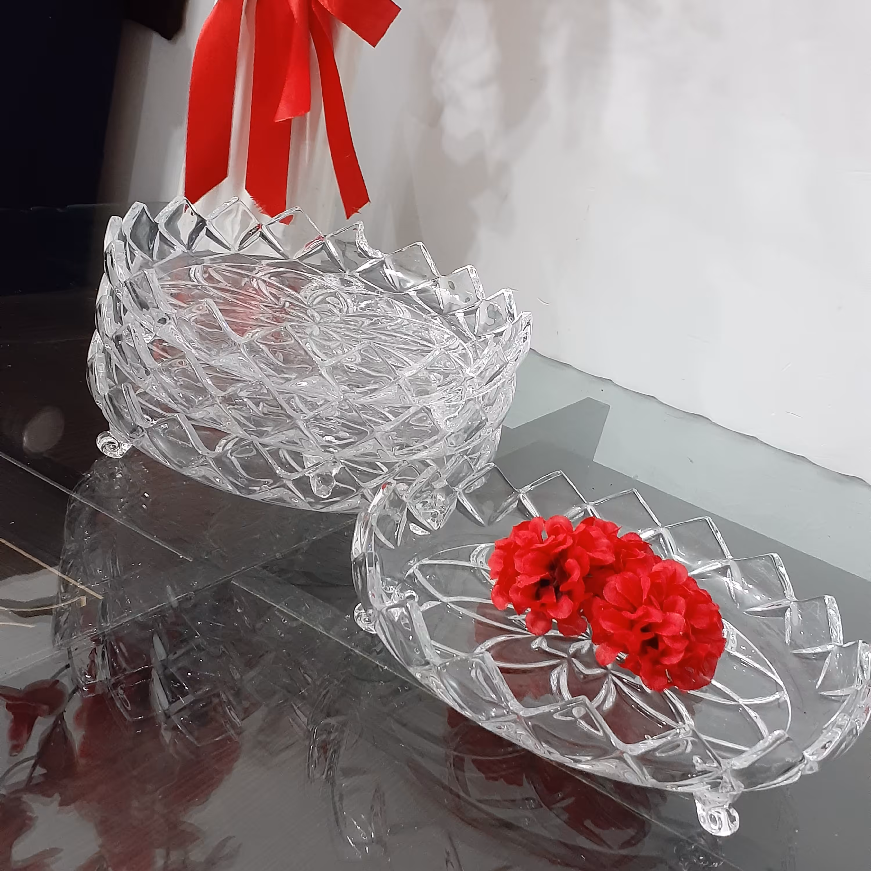 پیش دستی کریستال مدل پایه دار