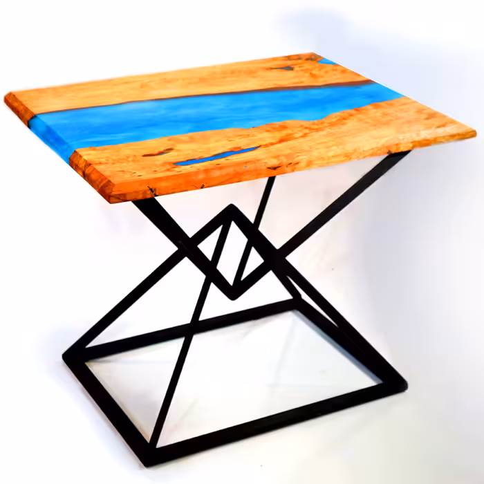 میز نهارخوری 4 نفره چوب و رزین اپوکسی توسکا شبتاب(مستقیم از تولید کننده)