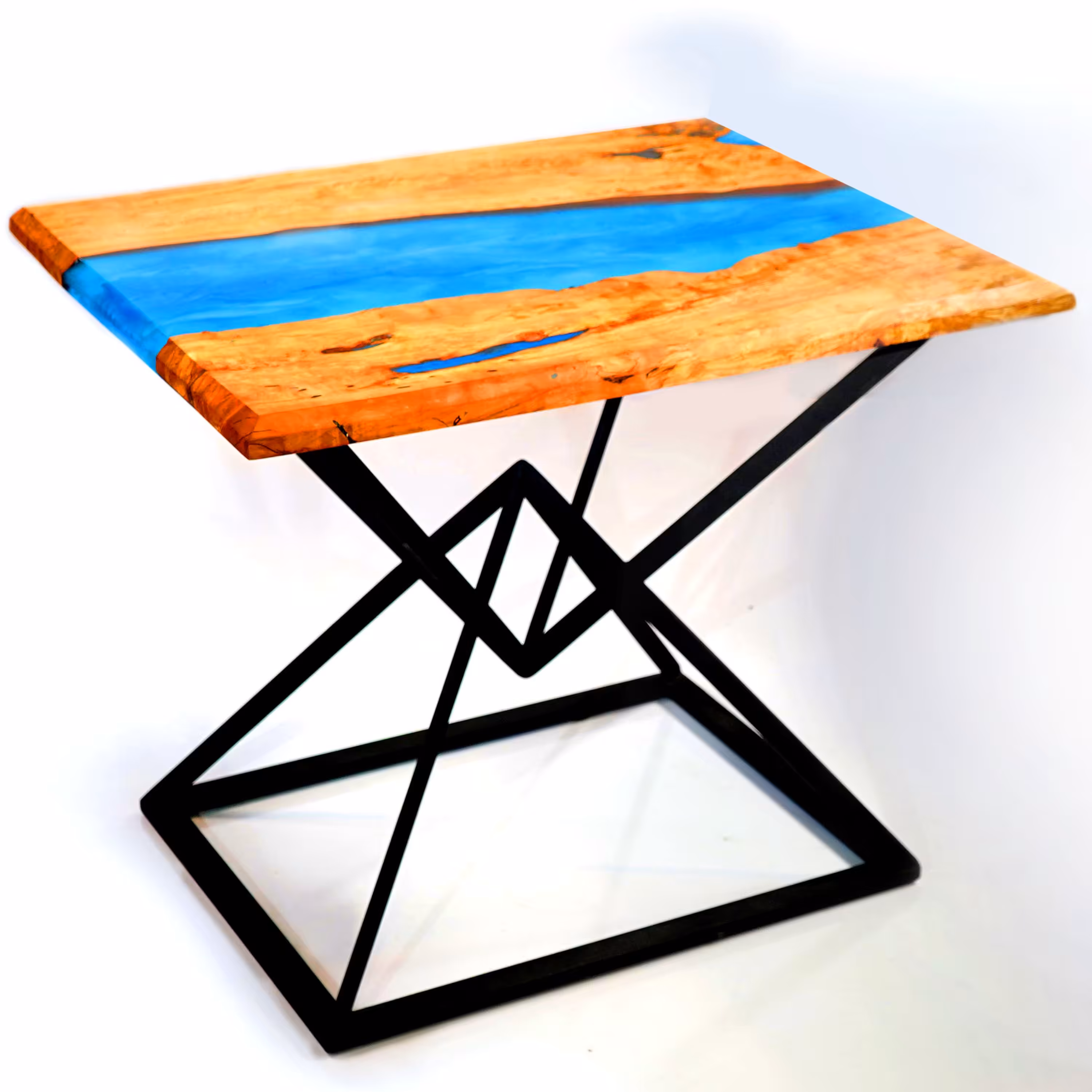 میز نهارخوری 4 نفره چوب و رزین اپوکسی توسکا شبتاب(مستقیم از تولید کننده)