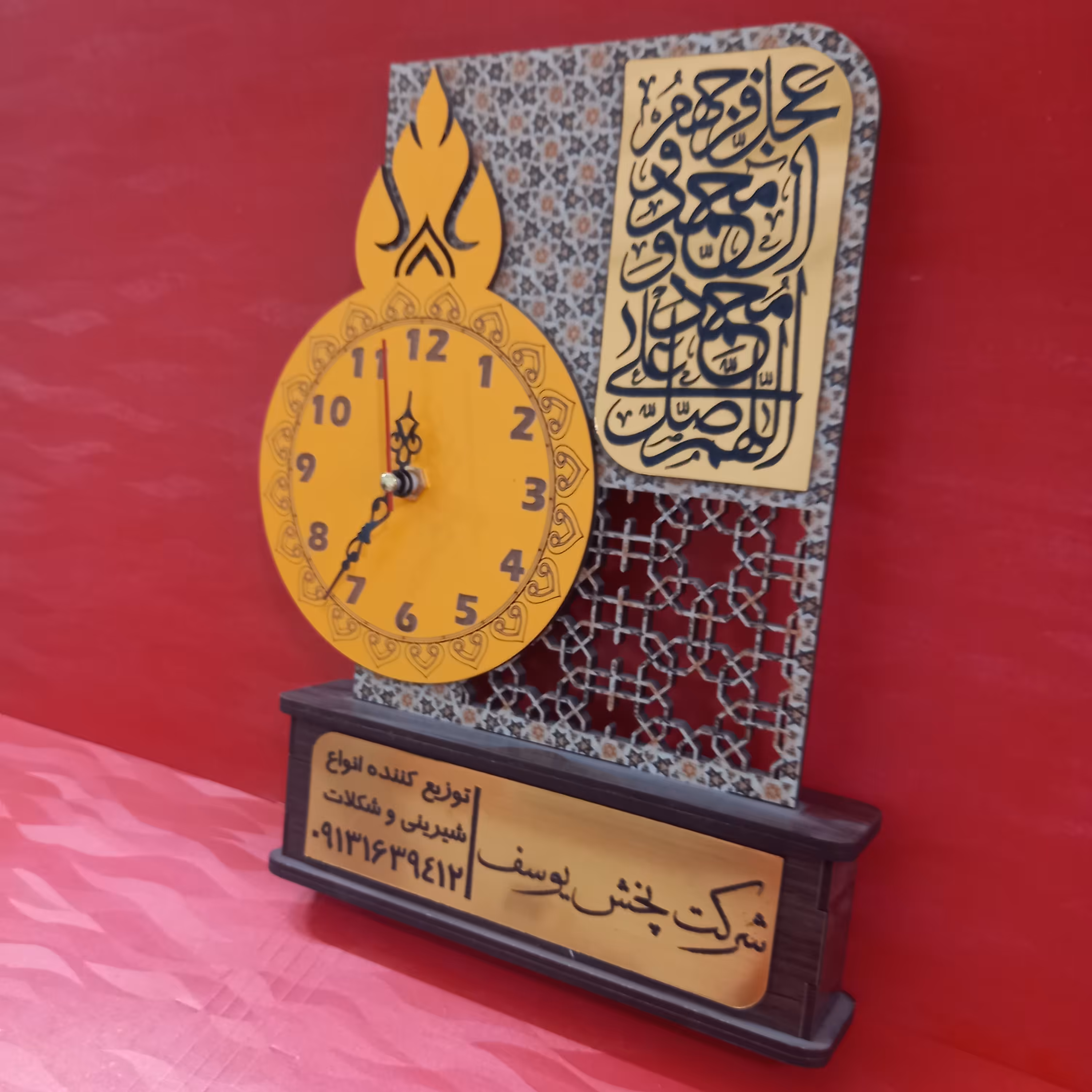 تندیس ساعت دار طرح یوسف با جنس mdf سه میلی 