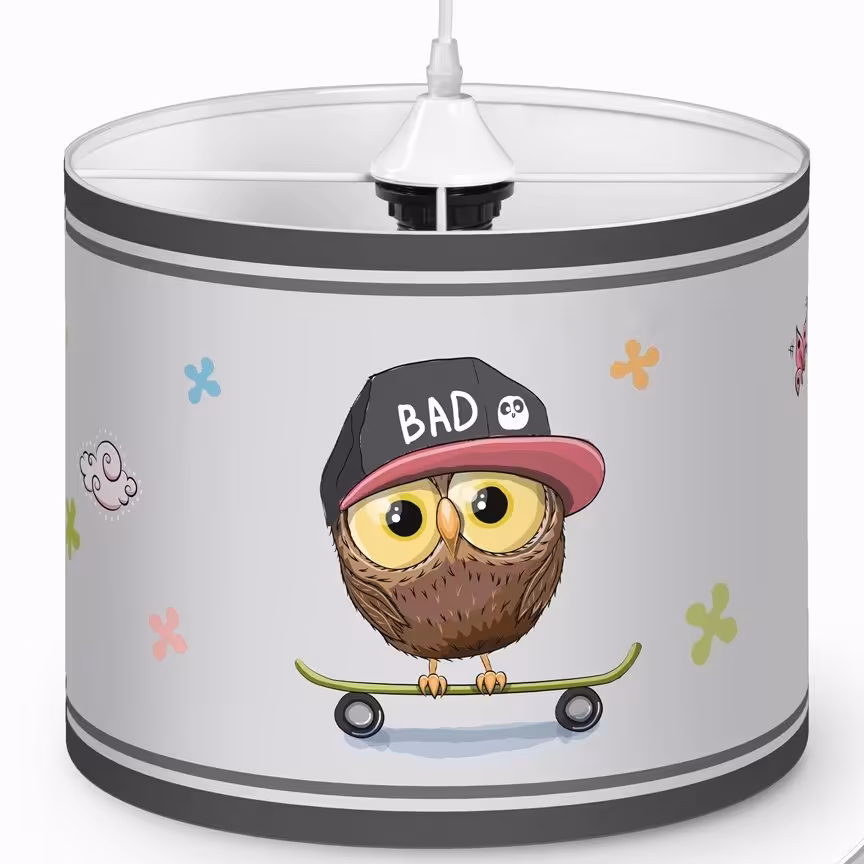 لوستر اتاق کودک طرح جغد اسکیت سوار کد 8254