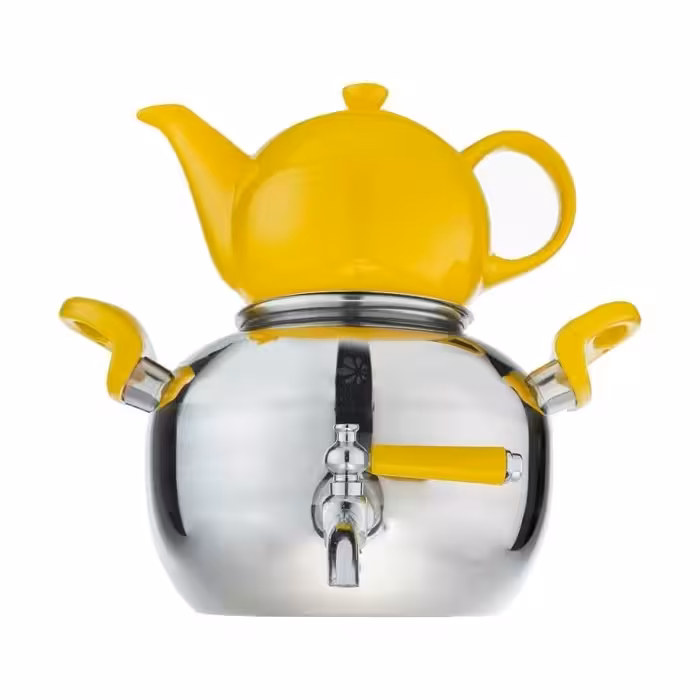 ست کتری و قوری پونته مدل Veniz سه لیتر در  رنگ های زرد و صورتی و قرمز و سفید