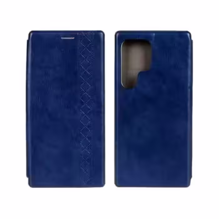 کیف چرمی موبایل طرح دار مغناطیسی Samsung Galaxy S24 Ultra ( سرمه ای )
