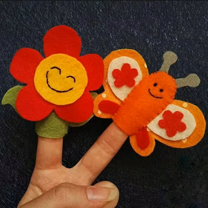 عروسک انگشتی گل و پروانه