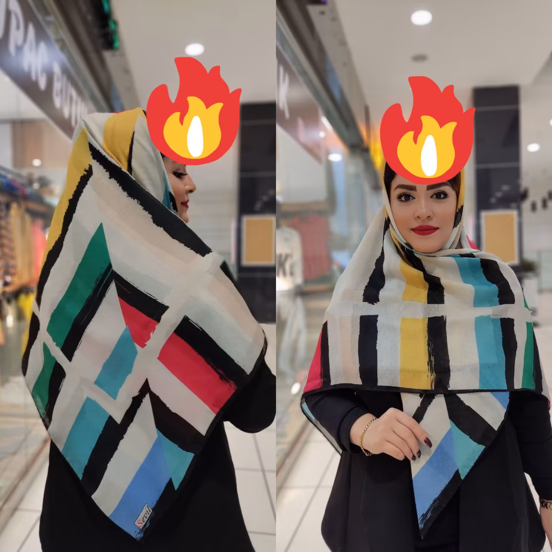 روسری نخی گارزا سوپر در 4 ترکیب رنگی شاد و زیبا قواره 135