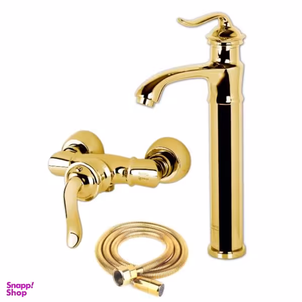 سری شیرآلات کسری مدل دانوب به همراه شلنگ توالت