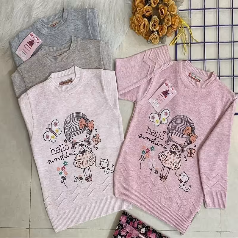 بافت گپ دخترانه پاییزه طرح هلو سایز 40