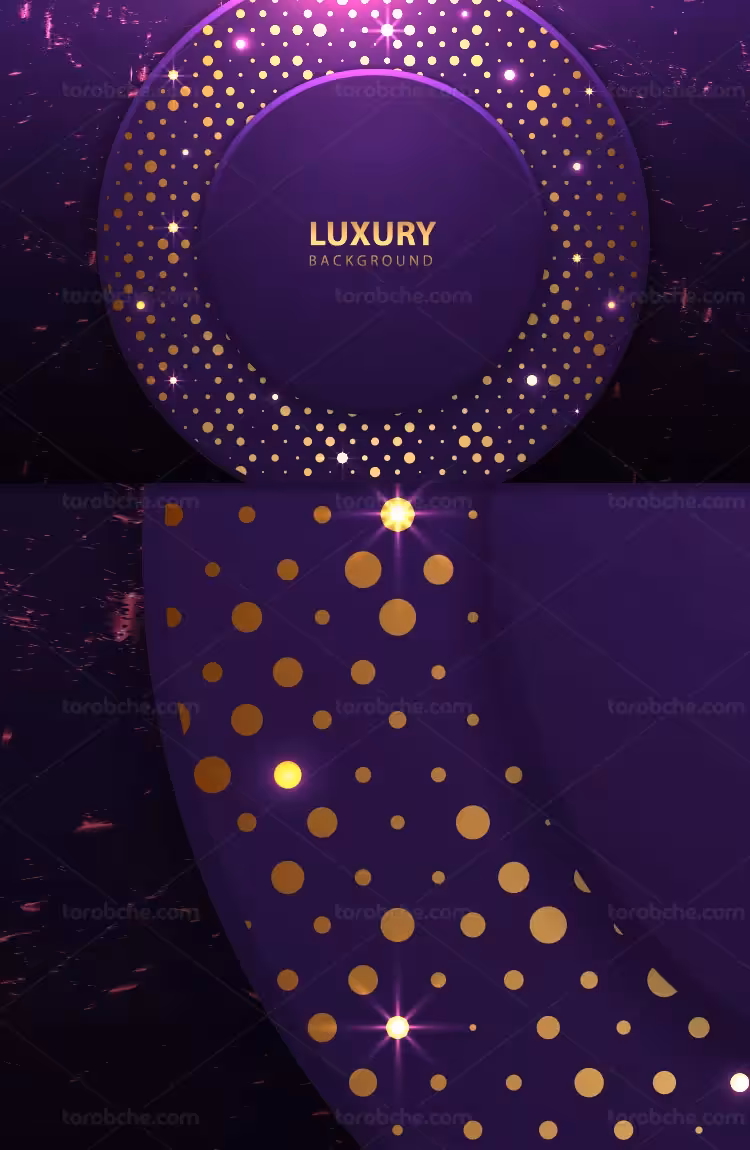 وکتور زمینه بنفش و طلایی | گرافیک با طعم تربچه