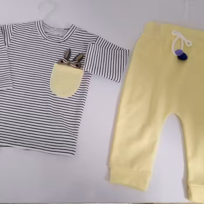 بلوز شلوار اسپرت دخترانه و پسرانه جنس نخ پنبه دارای سایزبندی 