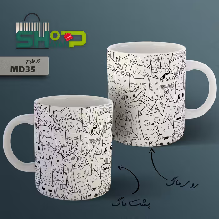 ماگ سرامیکی طرح گربه مدل MD35
