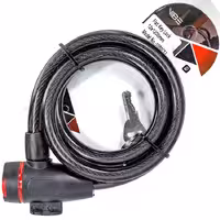 قفل کابلی دوچرخه وایب مدل 1000c12 سایز 12x1200mm مشکی Vibe Bicycle Cable Lock 1000c12