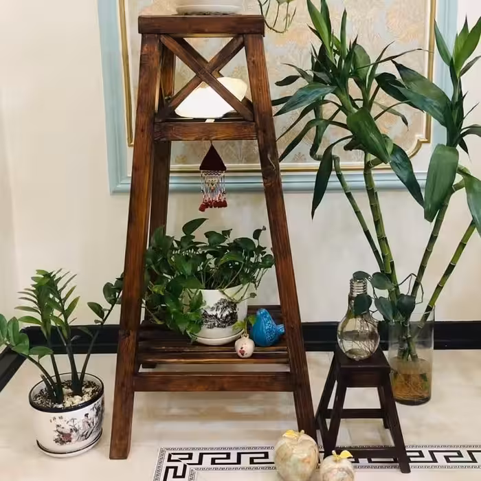 چهارپایه استند گلدان با جای چراغ یا شمع 24-100