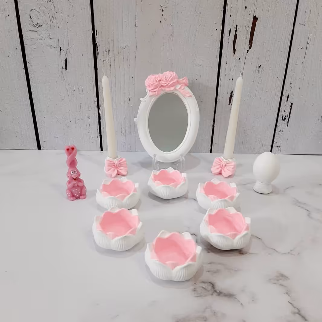 هفت سین سنگی طرح گل لاله 14تیکه (تک فروشی)کاملترین هفت سین در 5رنگ