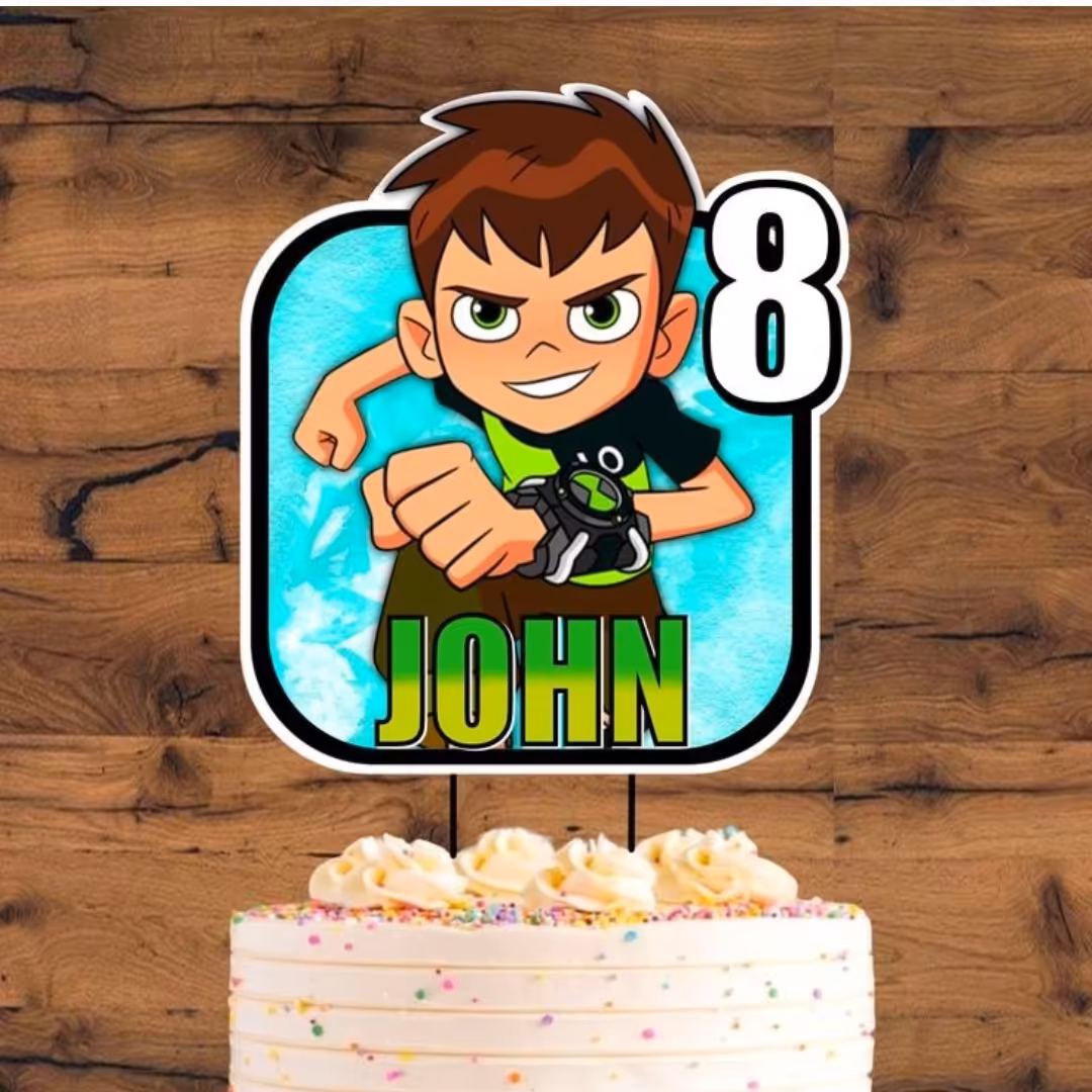 تاپر تزیین کیک تولد تم بن تن