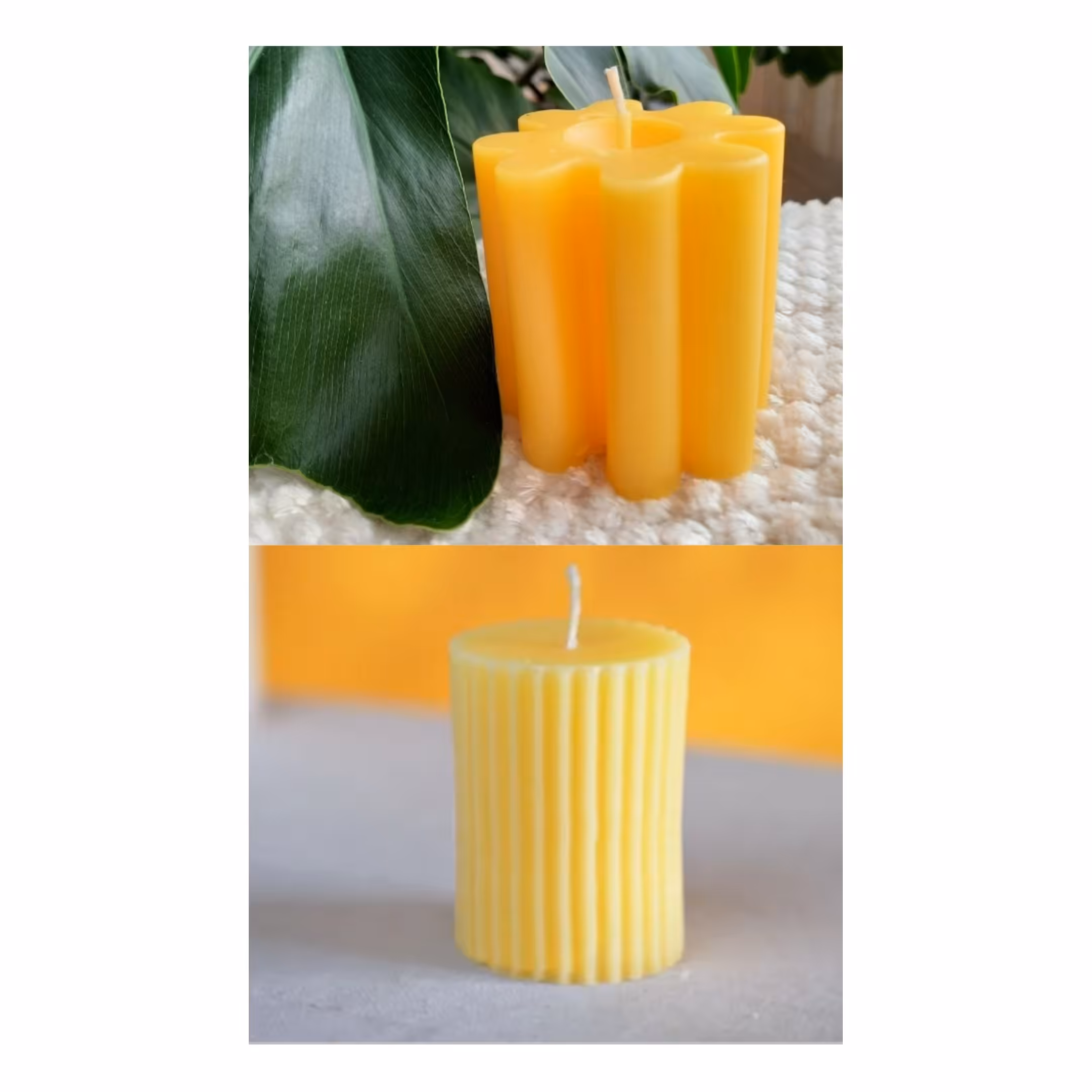 شمع استوانه شیاردار واستوانه طرح  بابونه