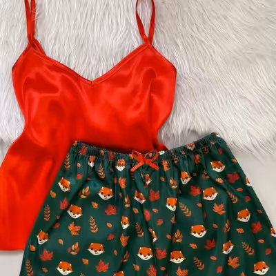 تاپ شلوارک ساتن ابریشم طرح شازده کوچولو