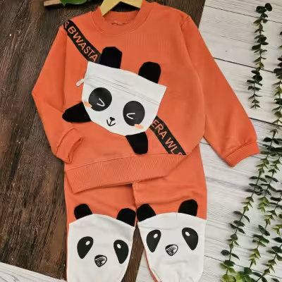 بلوزشلواراسپرت خرس زیپدار