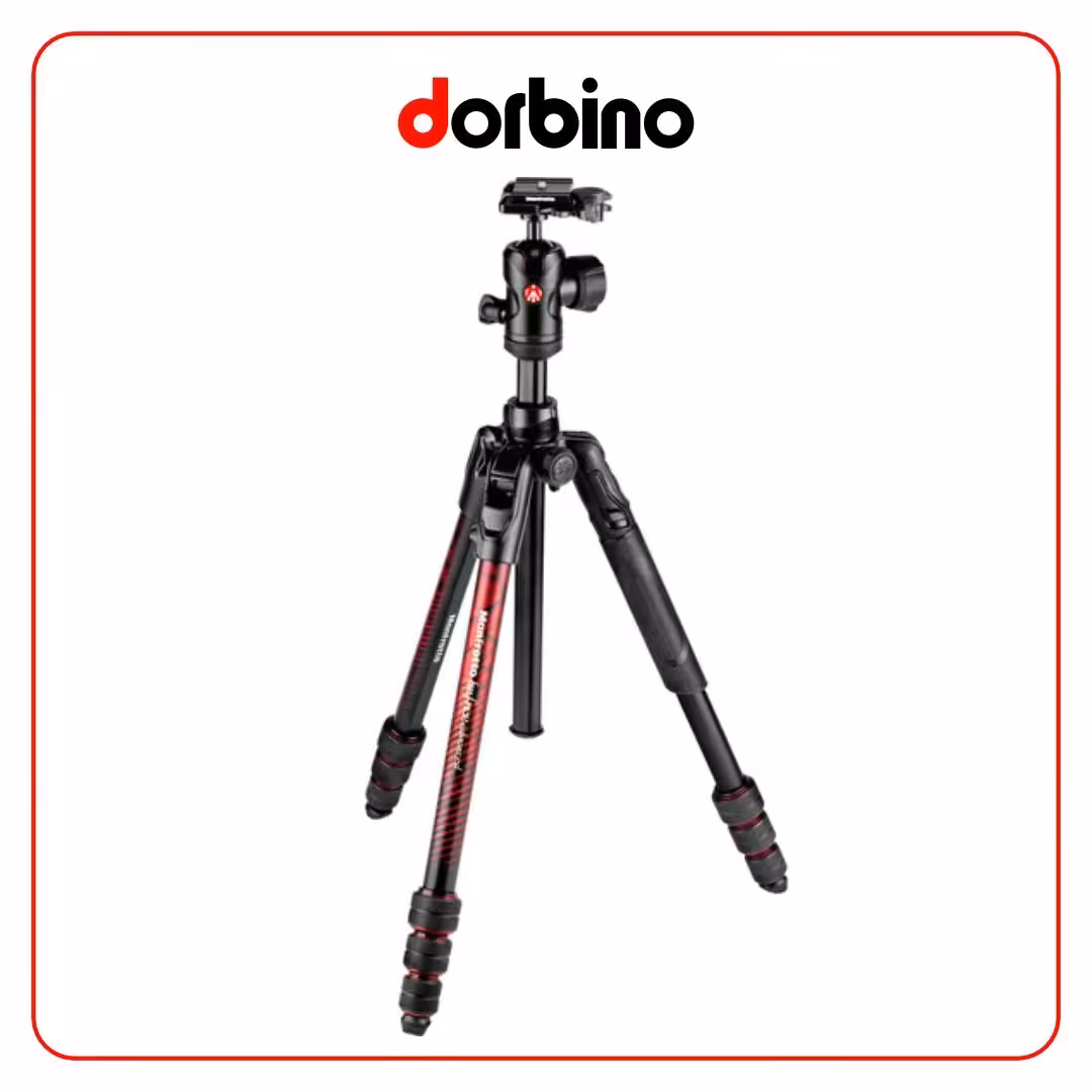 سه پایه عکاسی مانفرتو Manfrotto Befree Advanced Travel Aluminum Tripod with 494 Ball Head (Twist Locks, Red) - فروشگاه دوربین دوربینو
