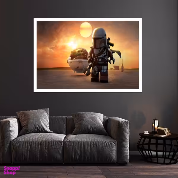 تابلو بکلیت طرح بازی Lego Skywalker Saga Baby Yoda مدل قاب شاسی W-s8818