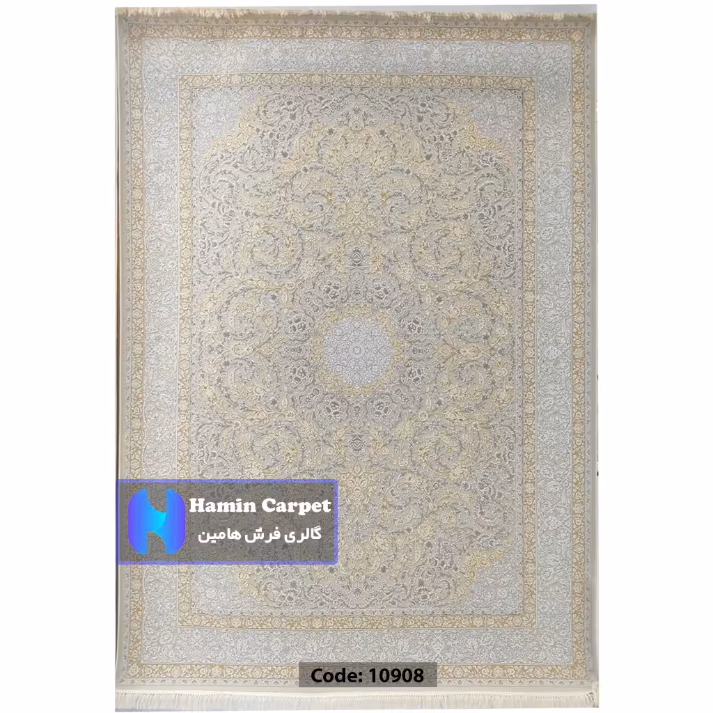 فرش 4 متری 1200 شانه تراکم 3600 نخ اکلریک گل برجسته کد AR10908