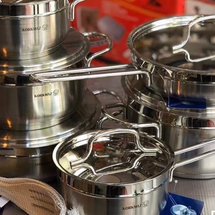 سرویس قابلمه استیل 14پارچه کرکماز Korkmaz مدل آلفا