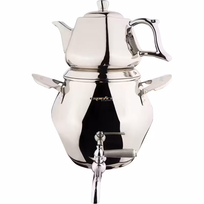 ست کتری قوری کروپ ست مدل الماس نقره ای کد 705