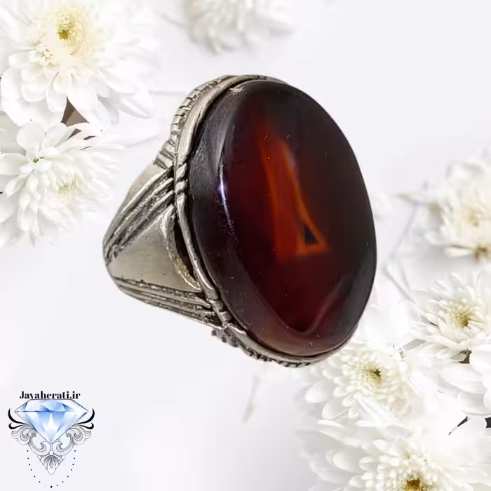 انگشتر عقیق سرخ سلیمانی زیباوآبدار