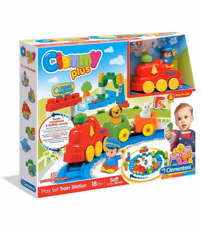 اسباب بازی قطار کلمنتونی موزیکال حرکتی با ریل و ایستگاه قطار    Clementoni