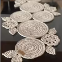 رومیزی رانر قلاب بافی مکرومه کتان میز 6 نفره