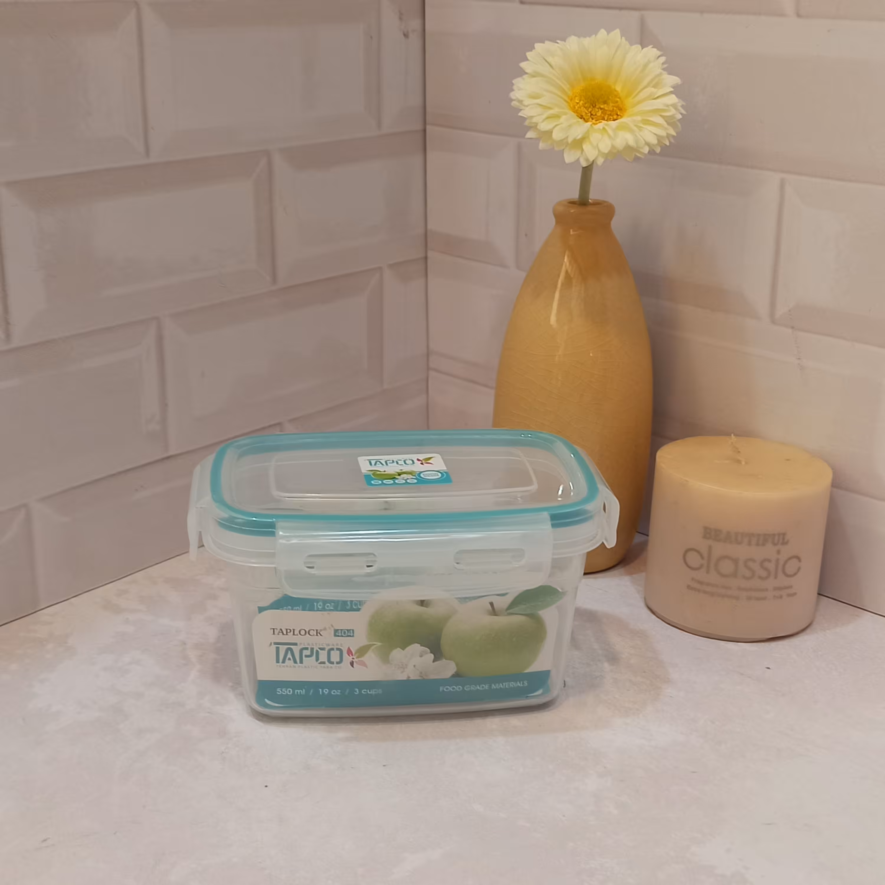ظرف فریزری و مایکرویووی تاپکو کد 404 تهیه شده از مواد اولیه 550 میل با کیفیت