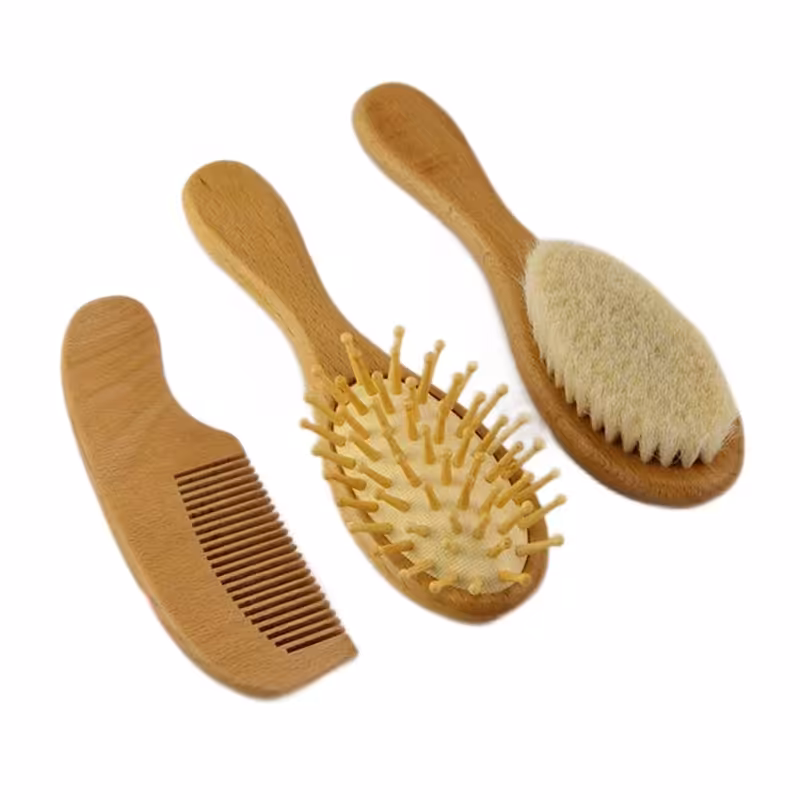 ست شانه و برس چوبی نوزادی کاوالو cavalo | سیسمونی بدو نی نی