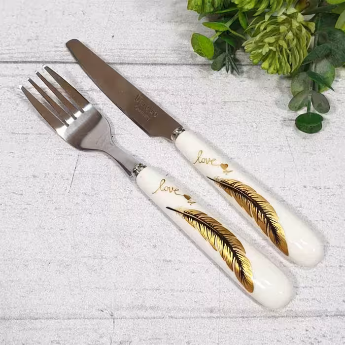 کارد چنگال یونیک طرح پر