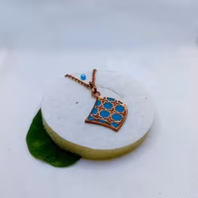 گردنبند مس فیروزه کوبی ستاره ای