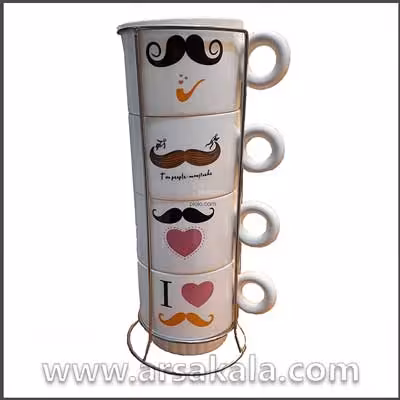 ست فنجان استند دار طرح سبیل