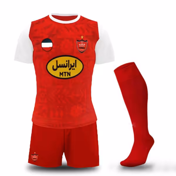 پیراهن و شورت و جوراب اول بچه گانه و بزرگسال پرسپولیس