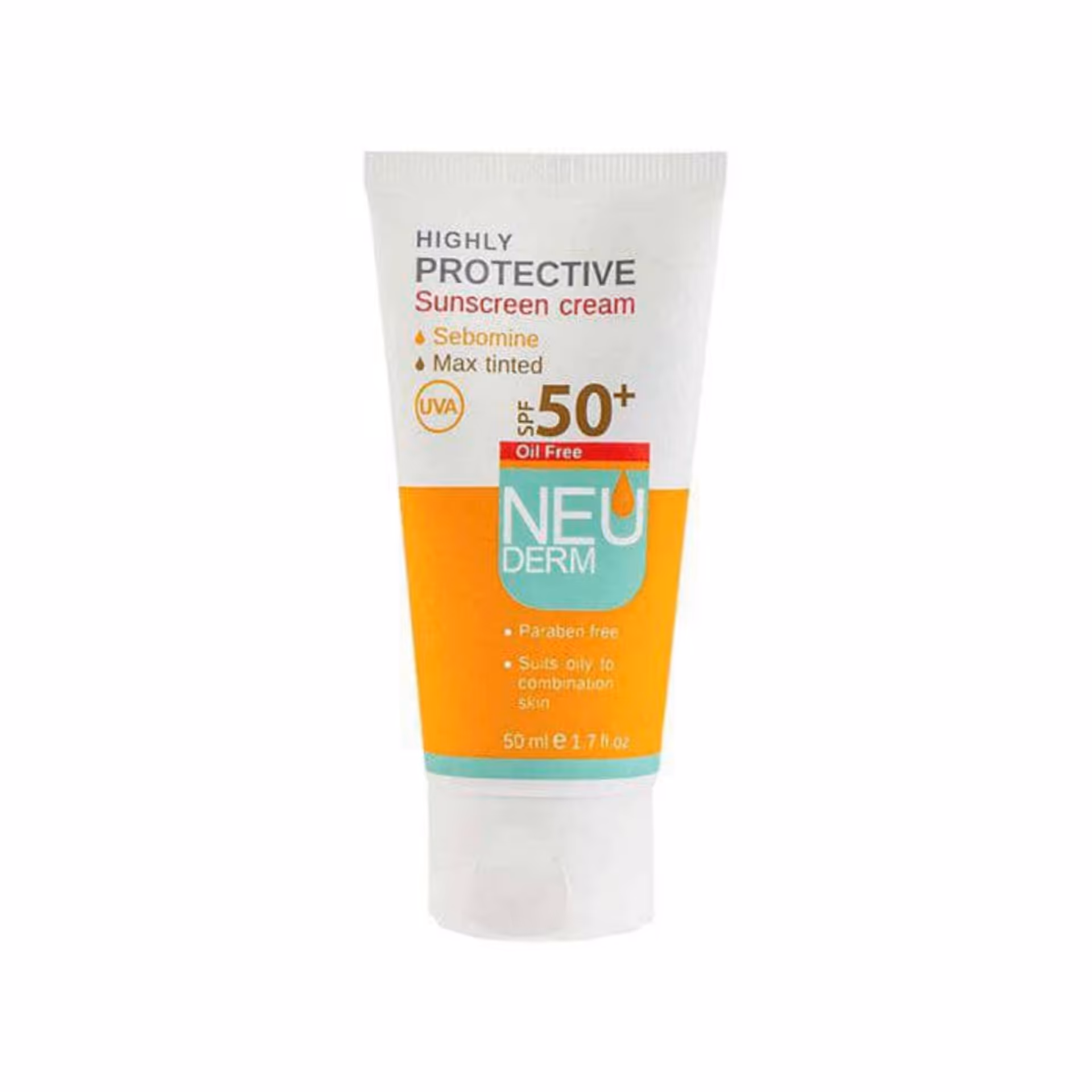 کرم ضدآفتاب فاقد چربی رنگی تیره نئودرم SPF50