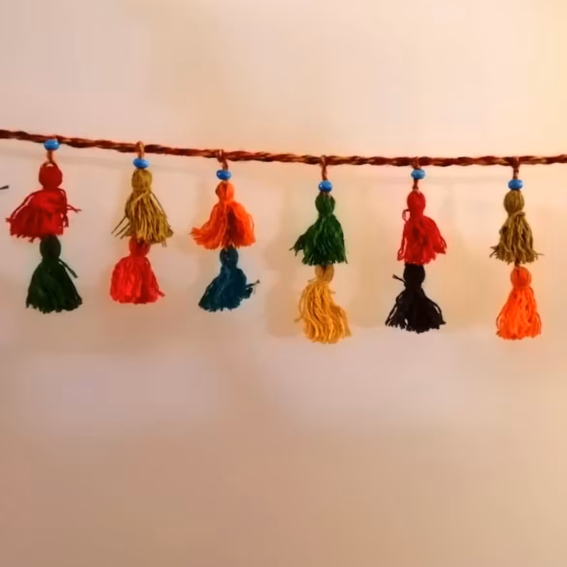 شاخه افقی 10 آویزه از جنس پشم