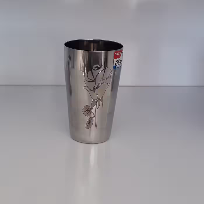 لیوان یخ، استیل،سایز بزرگ،طرح گل 