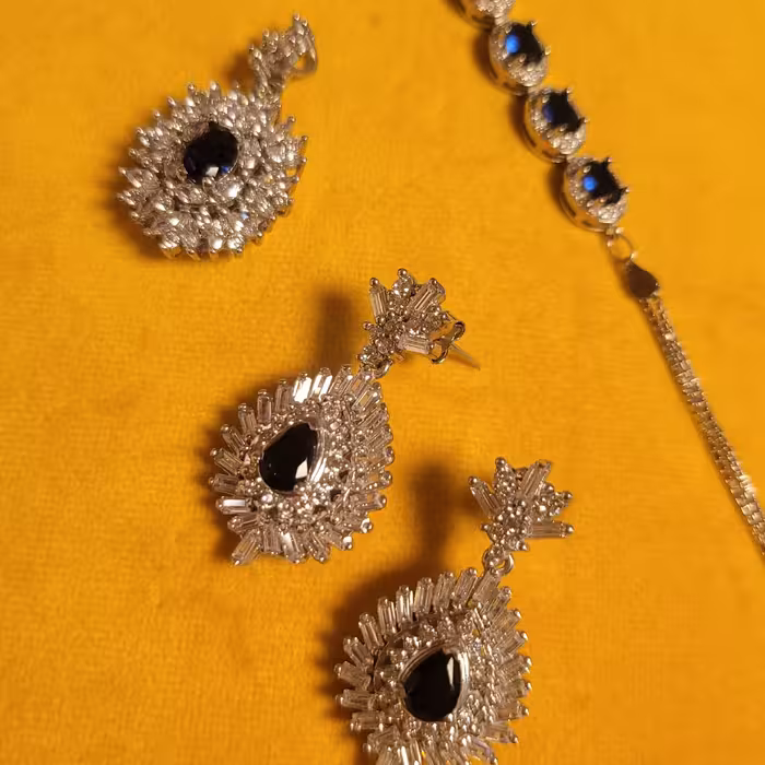 نیم ست جواهر نقره                      