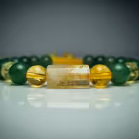 دستبند ترکیبی سنگ سیترین و اونتورین سبز 