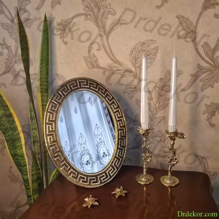 آینه رومیزی و دیواری برنجی برنزی مدل ورساچه