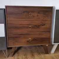 دراور 3 کشو پایه چوب طبیعی عرض 80  عمق 40