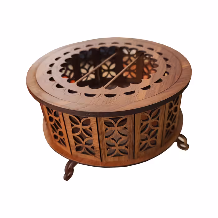 وارمر قوری - به همراه یک عدد شمع وارمر - چوبی - قهوه ای 